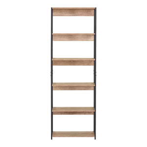 Βιβλιοθήκη Kaliano pakoworld oak-μαύρο μέταλλο 59.5x35x176.5εκ