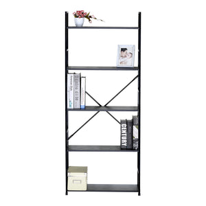 Βιβλιοθήκη Manlo pakoworld μαύρο μέταλλο 58.6x23.5x144εκ