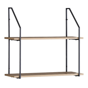 Ραφιέρα τοίχου Fema pakoworld oak με μαύρο μέταλλο 60x20x52εκ