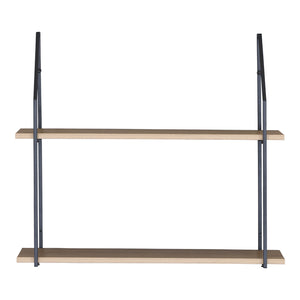 Ραφιέρα τοίχου Fema pakoworld oak με μαύρο μέταλλο 60x20x52εκ