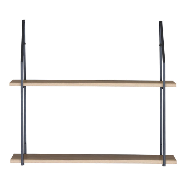 Ραφιέρα τοίχου Fema pakoworld oak με μαύρο μέταλλο 60x20x52εκ