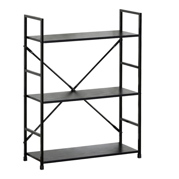 Βιβλιοθήκη-ραφιέρα Manlo pakoworld μαύρο μέταλλο 58.6x23.5x80εκ