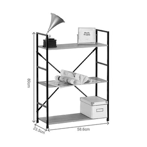 Βιβλιοθήκη-ραφιέρα Manlo pakoworld μαύρο μέταλλο 58.6x23.5x80εκ