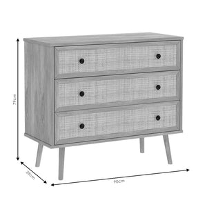 Συρταριέρα Oslo pakoworld 3ων συρταριών sonoma 90x39x79εκ