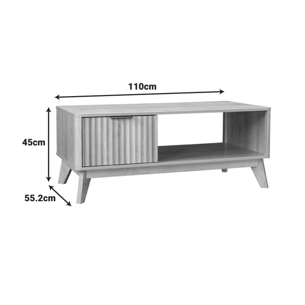 Τραπέζι σαλονιού Hamea pakoworld mdf σε φυσική απόχρωση 110x55