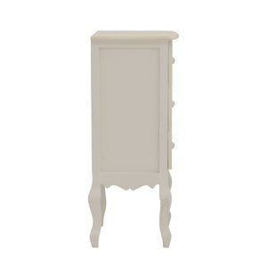 Κομοδίνο Pazlen Inart mdf σε λευκή αντικέ απόχρωση 40x34.5x82εκ