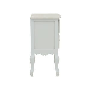 Κομοδίνο Pazlen Inart mdf σε λευκή αντικέ απόχρωση 40x45x65εκ