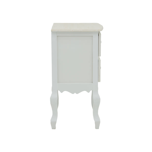 Κομοδίνο Pazlen Inart mdf σε λευκή αντικέ απόχρωση 40x45x65εκ