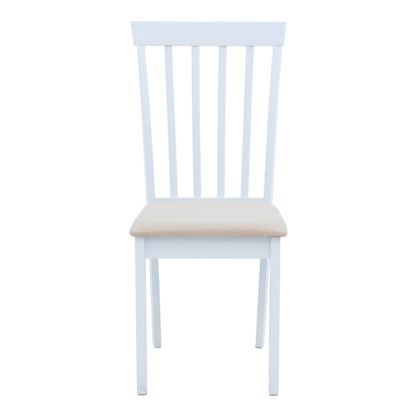 Καρέκλα Houston pakoworld rubberwood σε λευκή απόχρωση 40x49x94εκ