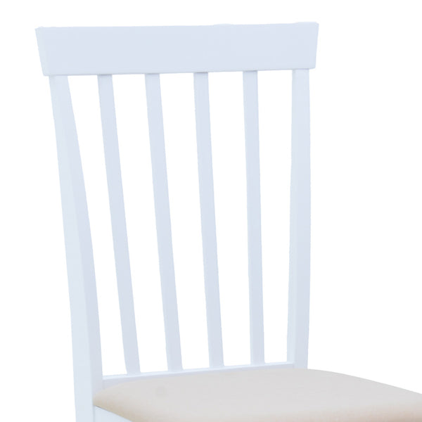 Καρέκλα Houston pakoworld rubberwood σε λευκή απόχρωση 40x49x94εκ