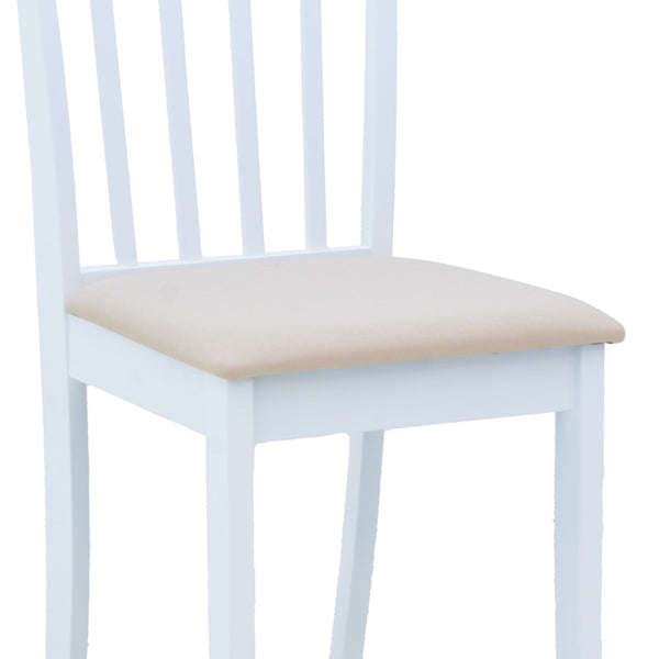 Καρέκλα Houston pakoworld rubberwood σε λευκή απόχρωση 40x49x94εκ