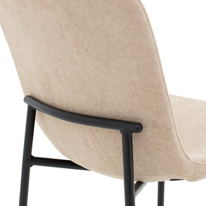 Καρέκλα Gratify pakoworld ύφασμα εκρού-πόδι μαύρο