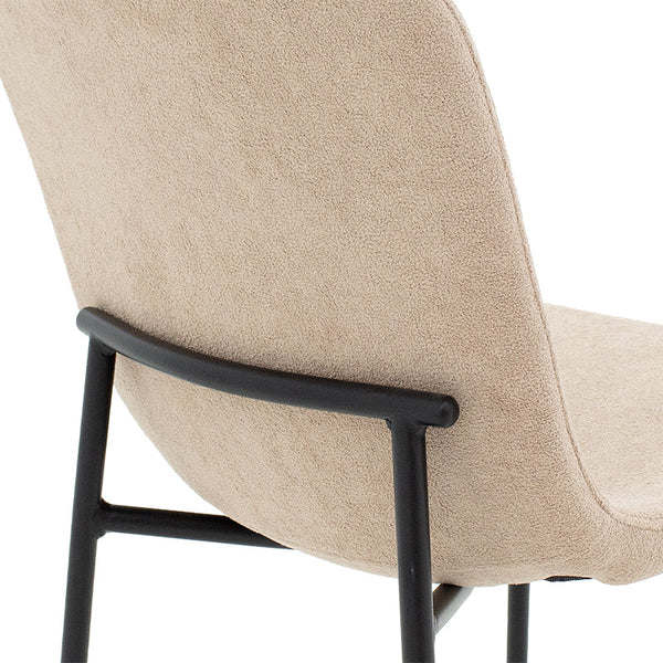 Καρέκλα Gratify pakoworld ύφασμα εκρού-πόδι μαύρο