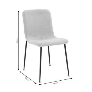 Καρέκλα Gratify pakoworld ύφασμα εκρού-πόδι μαύρο