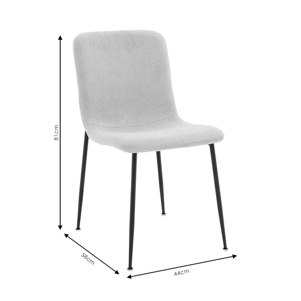 Καρέκλα Gratify pakoworld ύφασμα εκρού-πόδι μαύρο
