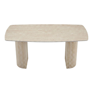 Τραπέζι Loosir pakoworld mdf-sandstone σε όψη τραβερτίνας 180x90x74εκ