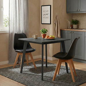 Τραπέζι Benson pakoworld MDF σε rustic grey απόχρωση 80x80x75εκ