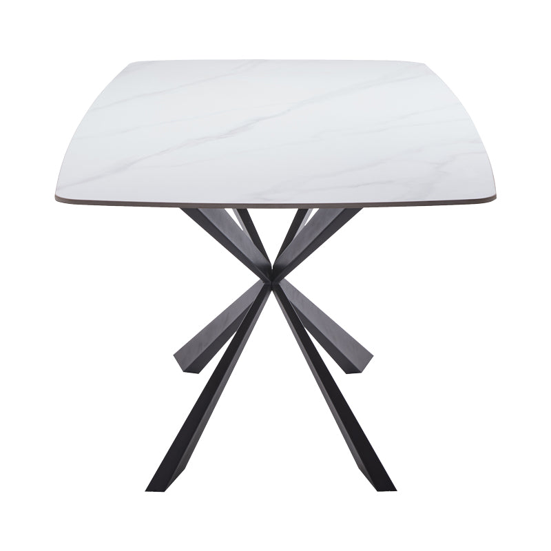 Τραπέζι Viano pakoworld sintered stone ανοιχτό γκρι-μαύρο 180x85x76εκ