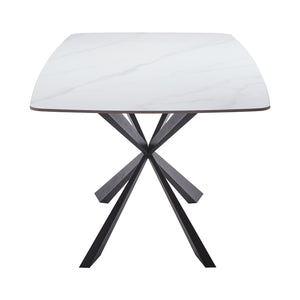 Τραπέζι Viano pakoworld sintered stone ανοιχτό γκρι-μαύρο 180x85x76εκ