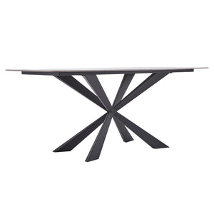 Τραπέζι Viano pakoworld sintered stone ανοιχτό γκρι-μαύρο 180x85x76εκ
