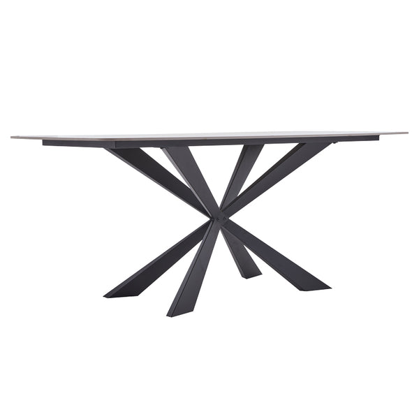 Τραπέζι Viano pakoworld sintered stone ανοιχτό γκρι-μαύρο 180x85x76εκ