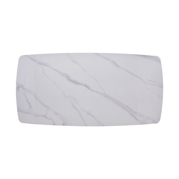 Τραπέζι Viano pakoworld sintered stone ανοιχτό γκρι-μαύρο 180x85x76εκ