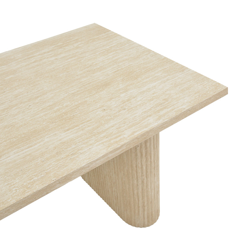 Τραπέζι Loozir pakoworld mdf σε όψη τραβερτίνας 180x90x75εκ