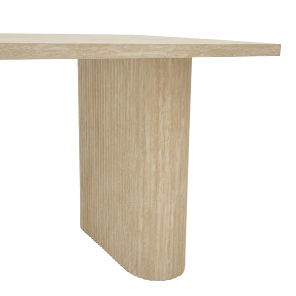 Τραπέζι Loozir pakoworld mdf σε όψη τραβερτίνας 180x90x75εκ