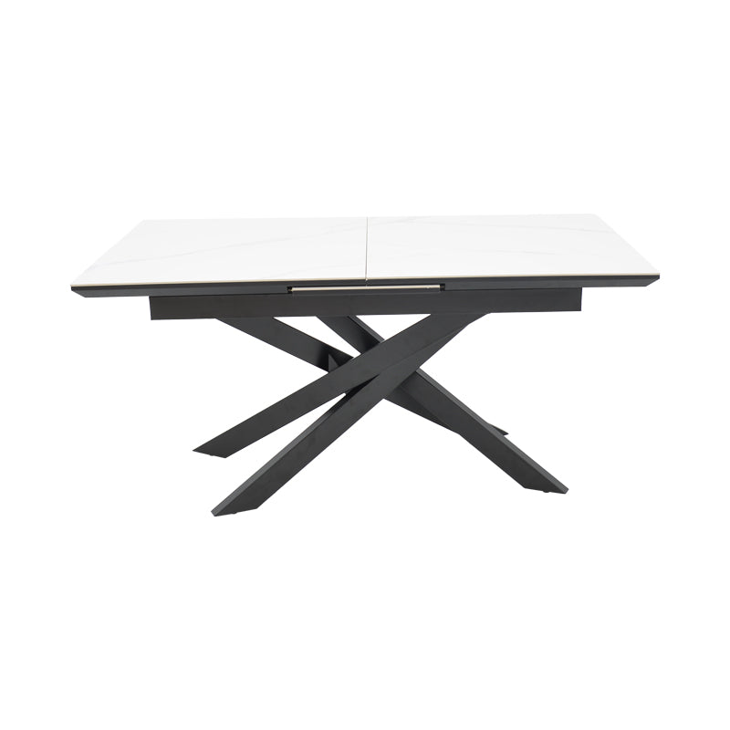 Τραπέζι Rogemi pakoworld sintered stone -γκρι mdf-μαύρο μέταλλο 160-200x90x75εκ