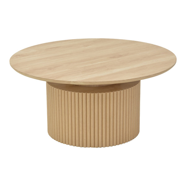 Τραπέζι σαλονιού Opols pakoworld mdf σε φυσική απόχρωση Φ90x42εκ