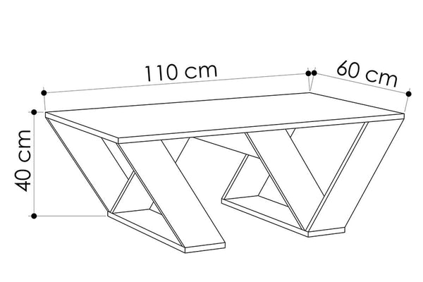 Τραπέζι σαλονιού PIPRA pakoworld σε χρώμα λευκό 110x60x40