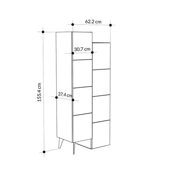 Στήλη Romane pakoworld λευκό 62.2x37.4x155.4εκ