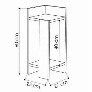 Κομοδίνο Immerse pakoworld σετ 2 τμχ. antique λευκό-γκρι 27x25x60εκ