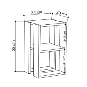 Κομοδίνο Passion pakoworld σε λευκή απόχρωση 34x30x55εκ