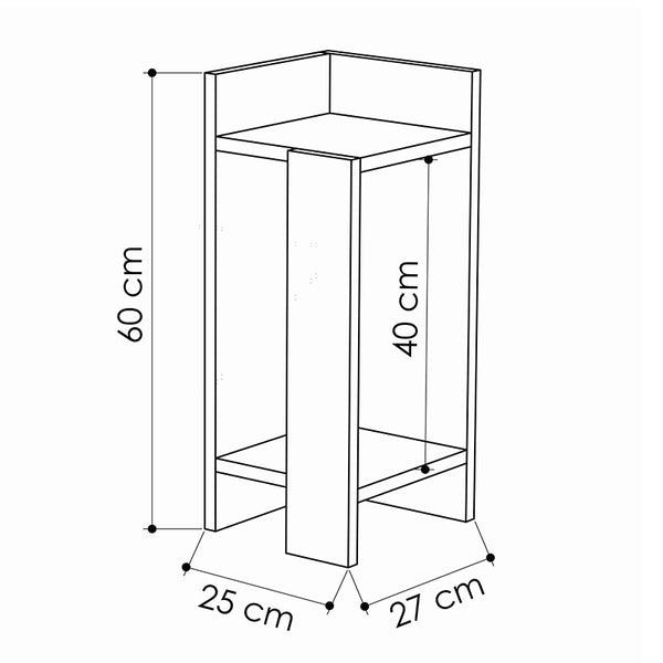 Κομοδίνο Immerse pakoworld σετ 2 τμχ. λευκό 27x25x60εκ