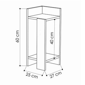 Κομοδίνο Immerse pakoworld σετ 2 τμχ. oak-ανθρακί 27x25x60εκ