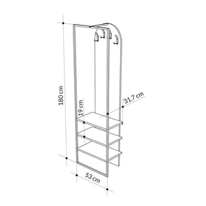 Έπιπλο εισόδου Archy pakoworld μελαμίνης ανθρακί 53x32x180εκ
