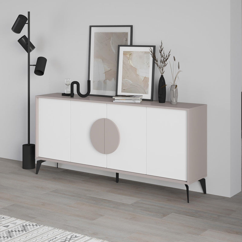 Μπουφές Gora pakoworld σε λευκή με μόκα απόχρωση 180x35.6x82εκ