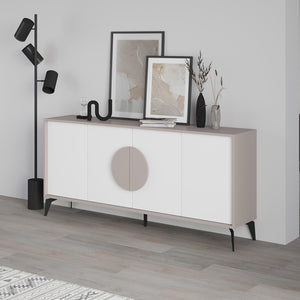 Μπουφές Gora pakoworld σε λευκή με μόκα απόχρωση 180x35.6x82εκ