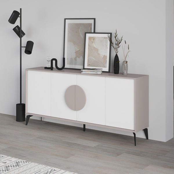 Μπουφές Gora pakoworld σε λευκή με μόκα απόχρωση 180x35.6x82εκ