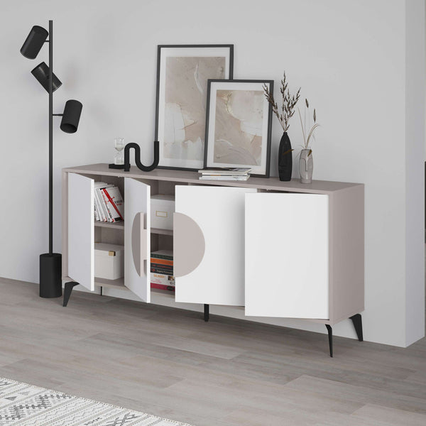 Μπουφές Gora pakoworld σε λευκή με μόκα απόχρωση 180x35.6x82εκ