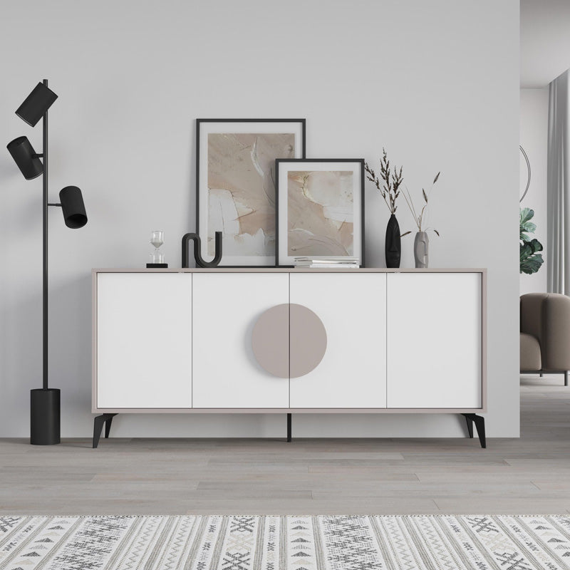 Μπουφές Gora pakoworld σε λευκή με μόκα απόχρωση 180x35.6x82εκ