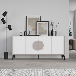 Μπουφές Gora pakoworld σε λευκή με μόκα απόχρωση 180x35.6x82εκ