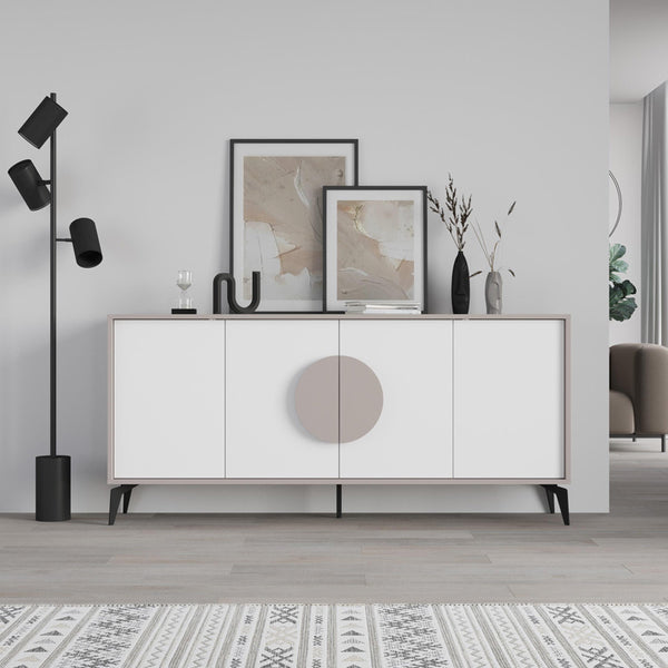 Μπουφές Gora pakoworld σε λευκή με μόκα απόχρωση 180x35.6x82εκ