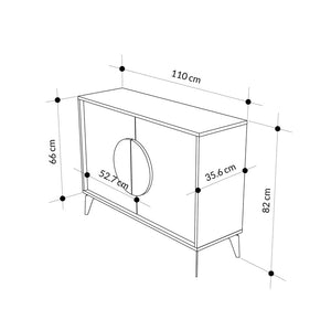 Μπουφές Gora pakoworld σε μόκα - λευκή απόχρωση 110x35.6x82εκ