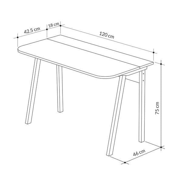 Γραφείο Malia pakoworld σε λευκή-φυσική απόχρωση 120x60.5x75εκ