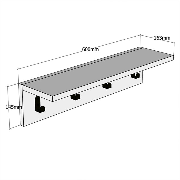 Κρεμάστρα Mulan pakoworld χρώμα λευκό 60x16x14.5εκ