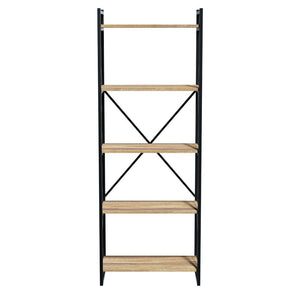 Βιβλιοθήκη Baker pakoworld καρυδί-μαύρο 66x34x180εκ