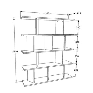 Βιβλιοθήκη Ratu pakoworld sonoma-μαύρο 120x24