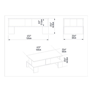 Τραπέζι σαλονιού Olly pakoworld λευκό 120x60x47εκ
